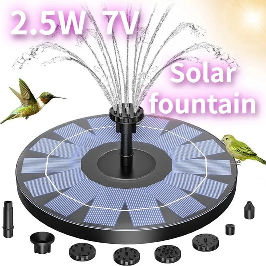 Kit de pompe de fontaine solaire extérieure, adaptée à l'étang de jardin, 6 buses, décoration de jardin, 1W, 1.5W, 2.5W. AMANE